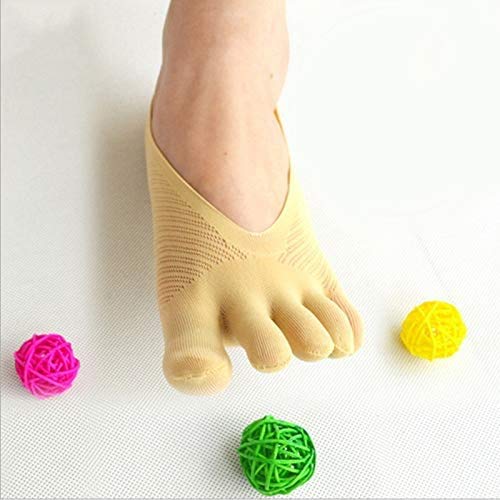 LINPING 5PCS Calcetines de compresión ortopédicos Calcetines de dedo del pie para mujer Forro de corte ultrabajo con lengüeta de gel