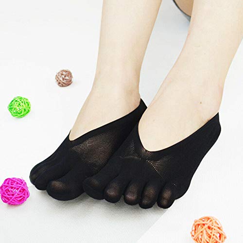 LINPING 5PCS Calcetines de compresión ortopédicos Calcetines de dedo del pie para mujer Forro de corte ultrabajo con lengüeta de gel