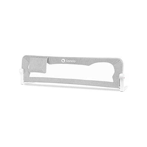 Lionelo Eva Barrera para la cama 150 x 35 x 42 Cinturones de seguridad SecureBelt Bloqueo Standsafe Compacta Malla transpirable Montaje sencillo Gris melange