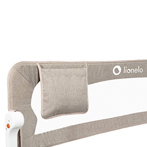 LIONELO Eva Barrera para la cama Estructura sólida Cinturones de seguridad SecureBelt Bloqueo Standsafe Compacta Malla transpirable Montaje sencillo Plegado 180 grados