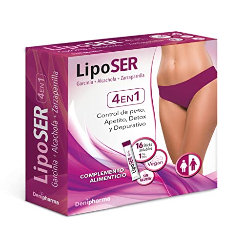 Liposer - 16 sticks - Elimina la grasa acumulada en Abdomen, Caderas. Piernas, Espalda y Brazos - Adelgazante 4 en 1 - Quemagrasas | Apetito | Detox | Depurativo - Resultados en 16 días - 1 al día