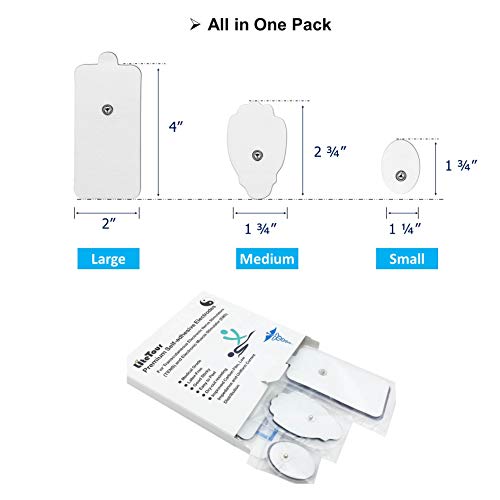 LiteTour 20 Piezas Electrodos para TENS Parches Electroestimulador 3.5 Electrodos Gelificados TENS Electrodos Masaje Gel Conductor Electrodos Parches para Electroestimuladores