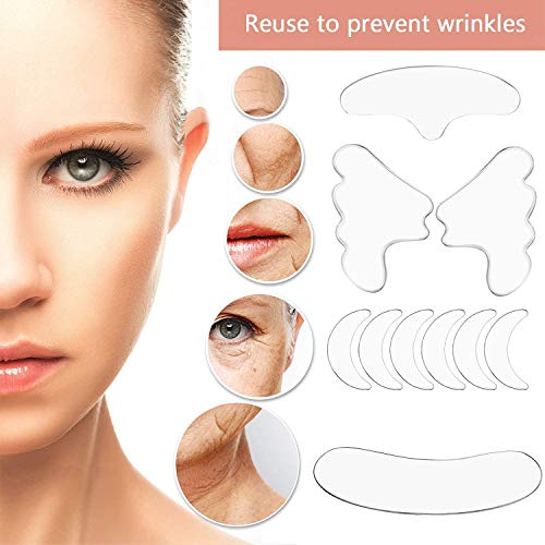 LLSH Blumbody Wrinkle Parches for Face - Juego de Almohadillas Reutilizables de Gel de Silicona Antiarrugas para Eliminar Arrugas faciales y líneas Finas para el Cuidado de la Piel