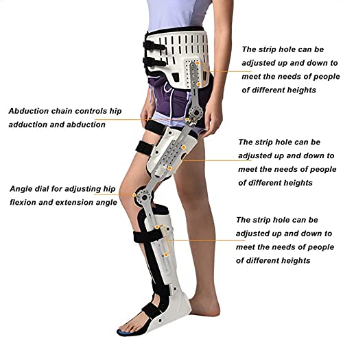 LMEILI Ortesis De Rodilla, Tobillo Y Pie, Cadera, Rodilla, Tobillo, Pie, Ortesis, Fractura De Pierna, Parálisis De Miembro Inferior, Cadera Fija con Soporte para Botas para Caminar