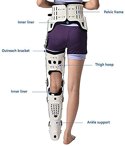 LMEILI Ortesis De Rodilla, Tobillo Y Pie, Cadera, Rodilla, Tobillo, Pie, Ortesis, Fractura De Pierna, Parálisis De Miembro Inferior, Cadera Fija con Soporte para Botas para Caminar