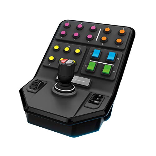 Logitech G Saitek Panel Lateral para Equipo Pesado, +25 Botones Asignables, Piloto Automatico Integrado, Carga Frontal, Palanca con Eje de Torsión, USB, PC/Mac - Negro