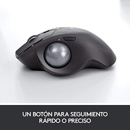 Logitech MX Ergo Trackball, Ratón Inalámbrico Ergonómico, Bluetooth/2.4 GHz con Receptor Unifying USB, Ángulo del Trackball Ajustable, Rueda de Precisión Inclinable, Carga USB-C, PC/Mac/iPad OS, Negro