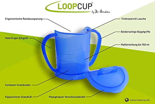 LoopCup - Aprender, mantener y volver a aprender a beber - La taza para todas las edades (azul)