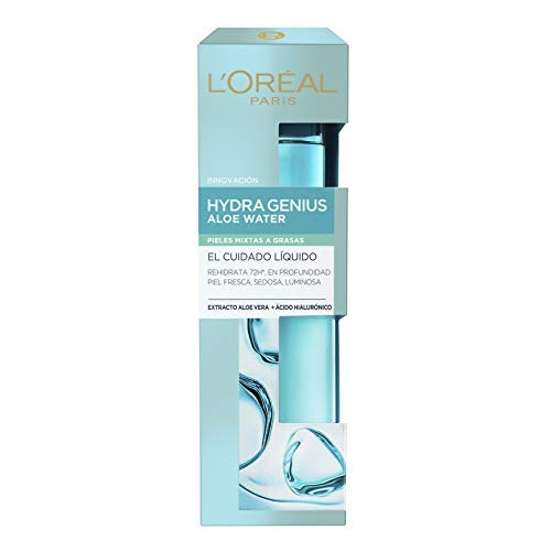 L'Oréal Paris Hydra Genius Cuidado Líquido Facial Hidratante, Para Uso Diario en Pieles Mixtas a Grasas, 70 ml