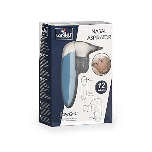 Lorelli aspirador nasal eléctrico, aspirador de secreciones nasales, 12 melodías, color:azul