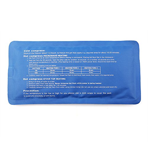 LotFancy Bolsa de Gel Reutilizable Frío Calor 2 Piezas Compresas Multiusos para Terapia, Hielo en Gel para Lesiones Primeros Auxilios Espalda, Hombros, Cuello, Pies, Cabeza (26,7 x 12,7cm)