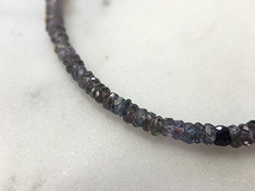 LOVEKUSH 925 Sterling Silver Super Sale 2.5-3mm Stracking Gray Blue Sapphire Bracelet Rondelle, Faceted 7" for Mens, Womens, GF, BF & Adult.