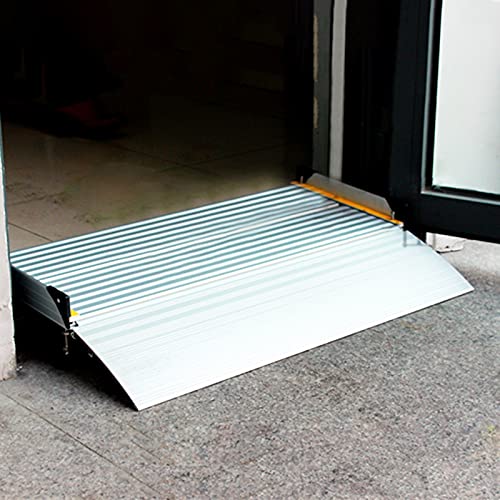 LSMK Rampas Rampa De Entrada De Aluminio para Puerta Rampa para Silla De Ruedas Rampas De Umbral De Transición De Puente para Scooter Moto Discapacitado, con Superficie Antideslizante