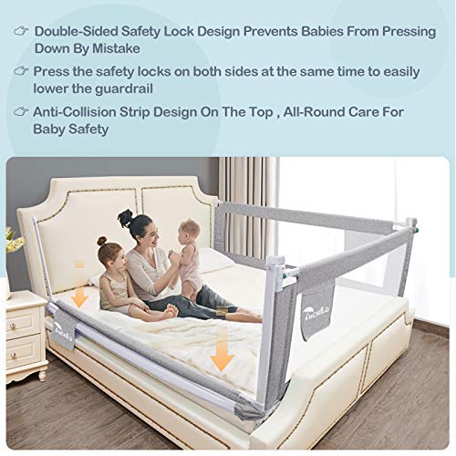 Luchild Barandilla de La Cama Guardia de Seguridad para Niños, Portátil Barrera de cama para bebé Protección contra caídas, Barandilla cama - 180cm 1pcs