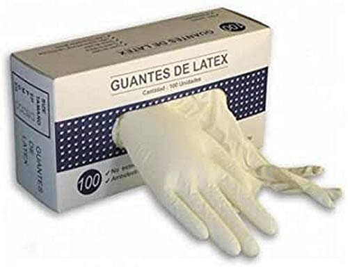 Luna V14100 Caja de 100 Guantes de Látex, Talla Grande