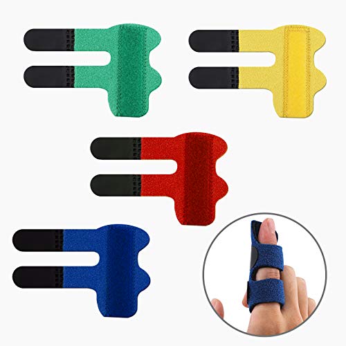 LUTER 4 Pzs Férulas para Dedos Enderezadora de Dedos Soporte para Dedos Soporte Estabilizador de Dedos para Dedos Rotos, Tensos, Torcidos, Hinchados, Artritis o Tendinitis