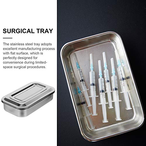 Luxshiny Bandeja médica del instrumento de la caja del esterilizador del acero inoxidable de 8 pulgadas con la tapa