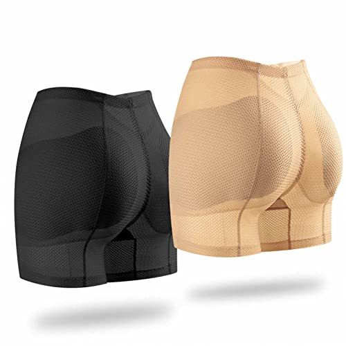 LWZ Bragas de Brazo de Trasero Falso Que no Dejan Marcas, Cintura Media Transpirable, Abdomen, Pantalones de Cadera, Bragas de Mujer,XL Beige