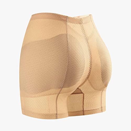 LWZ Bragas de Brazo de Trasero Falso Que no Dejan Marcas, Cintura Media Transpirable, Abdomen, Pantalones de Cadera, Bragas de Mujer,XL Beige