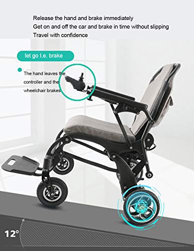 LXLCZ Silla de Ruedas eléctrica de Fibra de Carbono Scooter Ultraligero Manual/eléctrico de Modo Dual para Interiores y Exteriores