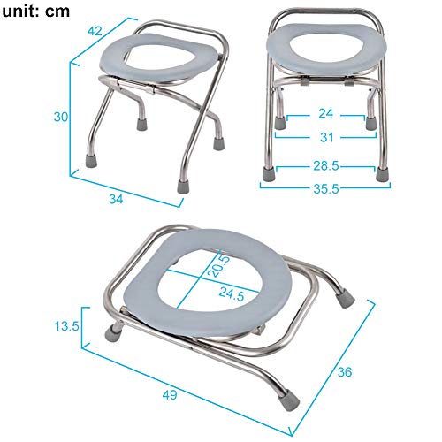 Macallen Inodoro Portátil para Camping Silla de Orinal Plegable al Aire Libre Asiento Ligero de Cama Inodoro de Viaje Inodoro Móvil para Aentarse en Cuclillas