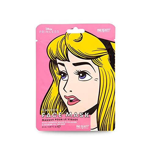 MAD Beauty Mascarilla Facial Hidratante Princesa Aurora, Disney Pop Princess Face Mask Aurora, Translúcido