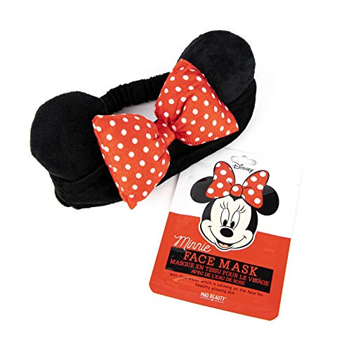 MAD Beauty Pack Mascarilla Facial + Banda Felpa Minnie Licencia Oficial Disney, Translúcido, 25 Ml