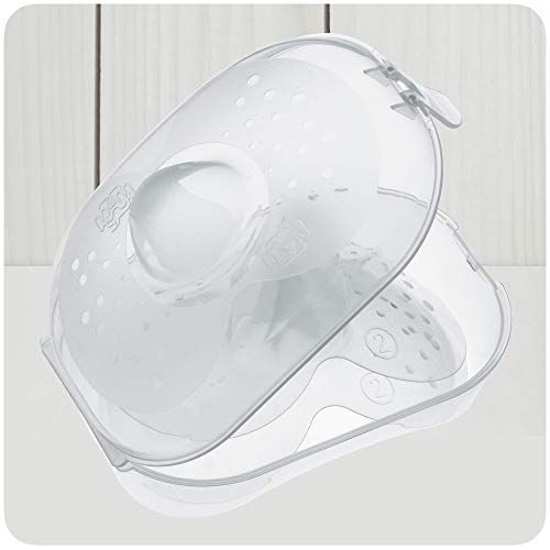 MAM Pezonera Talla 2 E105 - Pezoneras de Silicona extrasuave (2 unidades), protector de pezones para lactancia con caja de autoesterilización, desde 0 meses - Transparente/Blanco