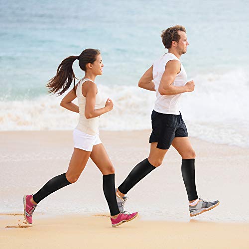 Mangas de Compresión para Pantorrillas - Hombres y Mujeres - Calcetines de Soporte para Correr, Baloncesto, Ciclismo – para Mejor Circulación En Las Pantorrillas - S/M