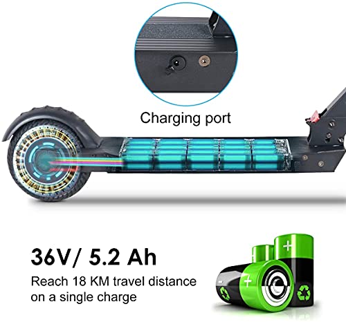 Mangoo Patinete Electrico Adultos, 20 km / h 250W Motor Patinete Electrico Pletable, Portátil, 3 Modos de Velocidad