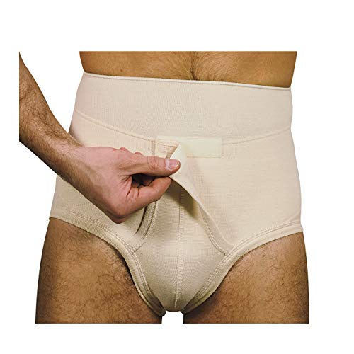 MANIFATTURA BERNINA Derby 65135P (Talla 6) - Faja Slip Hernia inguinal para Hombre con Refuerzo y Apertura Velcro y Almohadillas de compresión