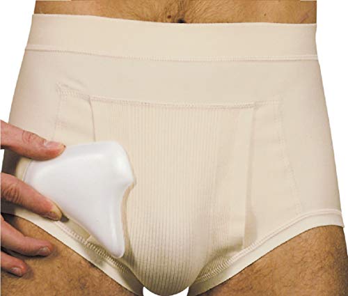 MANIFATTURA BERNINA Derby 65140P (Talla 4) - Faja Slip de contención Hernia inguinal Fuerte compresión para Hombre con Almohadillas de compresión