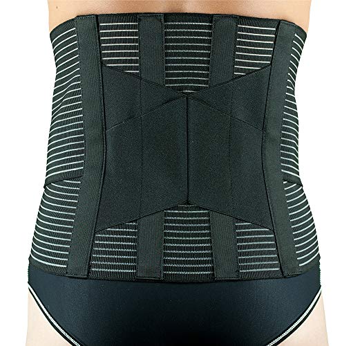 MANIFATTURA BERNINA Sana 5177 (Talla 4) - Cinturón Faja ortopédica Negra Apoyo para Espalda con Varillas en Material Transpirable