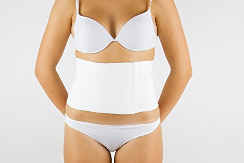 MANIFATTURA BERNINA Sana 55103 (Talla 4) - Faja compresión Abdominal Ajustable Alta 18 cm en algodón cinturón de Apoyo postoperatorio