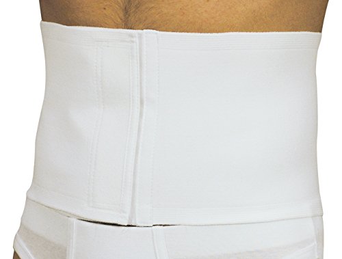 MANIFATTURA BERNINA Sana 55103 (Talla 4) - Faja compresión Abdominal Ajustable Alta 18 cm en algodón cinturón de Apoyo postoperatorio