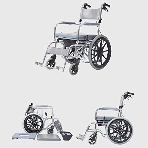 Manual de Aluminio Ligero bariátrica Silla de Ruedas, Ruedas fijas y Fácil de Limpiar y Duradero Silla de Ruedas, 20” Asiento (Size : Big Wheels)