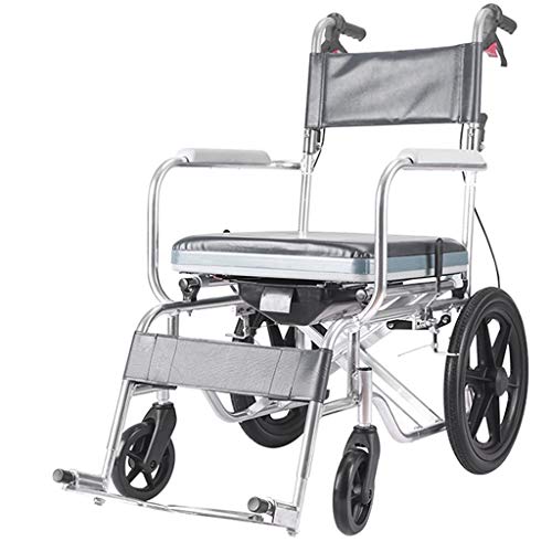 Manual de Aluminio Ligero bariátrica Silla de Ruedas, Ruedas fijas y Fácil de Limpiar y Duradero Silla de Ruedas, 20” Asiento (Size : Big Wheels)