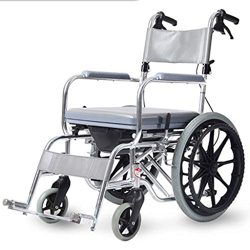 Manual de Aluminio Ligero bariátrica Silla de Ruedas, Ruedas fijas y Fácil de Limpiar y Duradero Silla de Ruedas, 20” Asiento (Size : Big Wheels)