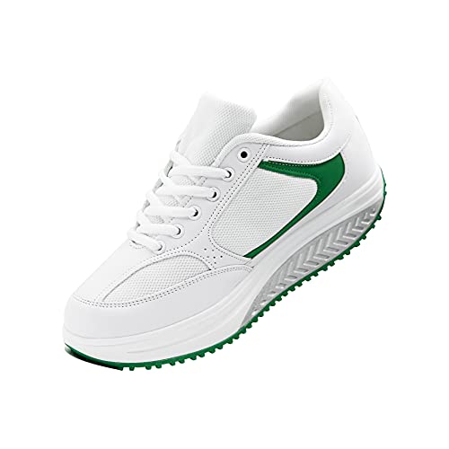 Mapleaf ortopédica Zapatillas Mujer Hombre Running Bambas Air Deportivas Zapatos Tenis Futbol Baloncesto Andar Fitness Calzado Zuecos Comodos Antideslizante Atletico Trainer Zapato Verde Talla 37