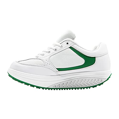 Mapleaf ortopédica Zapatillas Mujer Hombre Running Bambas Air Deportivas Zapatos Tenis Futbol Baloncesto Andar Fitness Calzado Zuecos Comodos Antideslizante Atletico Trainer Zapato Verde Talla 37