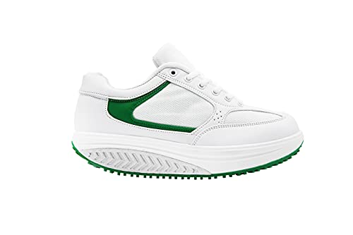 Mapleaf ortopédica Zapatillas Mujer Hombre Running Bambas Air Deportivas Zapatos Tenis Futbol Baloncesto Andar Fitness Calzado Zuecos Comodos Antideslizante Atletico Trainer Zapato Verde Talla 37