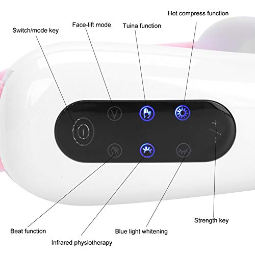 Máquina de Adelgazamiento Facial, Dispositivo Eléctrico de Estiramiento Facial Ultrasónico Facial Levantamiento de Barbilla Forma en V Máquina de Masaje Facial en el Hogar para Tensar la Piel