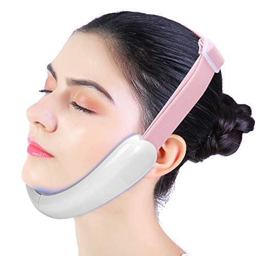 Máquina de Adelgazamiento Facial, Dispositivo Eléctrico de Estiramiento Facial Ultrasónico Facial Levantamiento de Barbilla Forma en V Máquina de Masaje Facial en el Hogar para Tensar la Piel