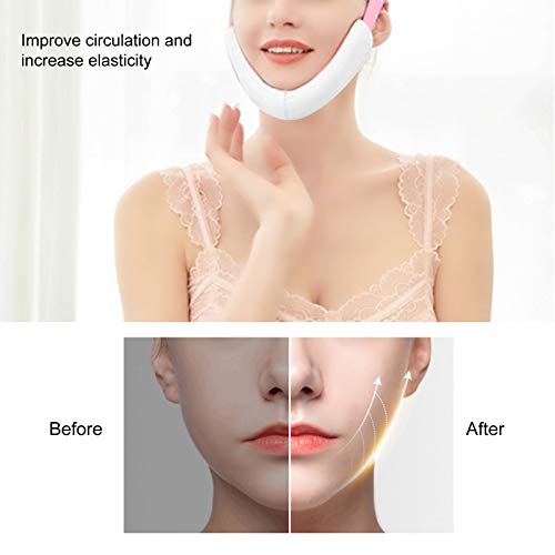 Máquina de Adelgazamiento Facial, Dispositivo Eléctrico de Estiramiento Facial Ultrasónico Facial Levantamiento de Barbilla Forma en V Máquina de Masaje Facial en el Hogar para Tensar la Piel