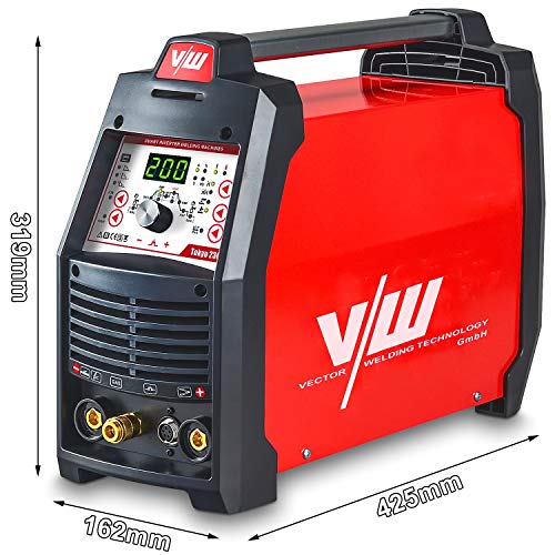 Máquina de soldadura Tig con 200 amp y función de soldadura por electrodo de 170 amp | Función de pulso - preflujo y postflujo de gas - subida y bajada de corriente - Tokyo 2300 de Vector Welding