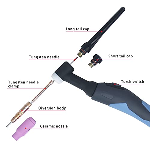 Máquina de soldadura Tig con 200 amperios y función de soldadura por electrodo de 170 amperios | Función de pulso - preflujo y postflujo de gas - subida y bajada de corriente de Vector Welding