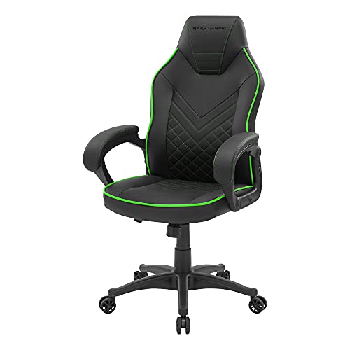 Mars Gaming MGCXONEBG, Silla Gaming Premium, PU, AIR-Tech, Clase 4, Verde