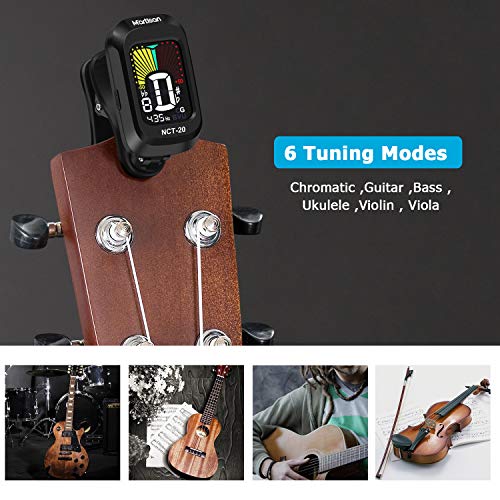 MARTISAN Afinador de Guitarra Ukelele Bajo Violín Sintonizador Clip con 360°LCD Cromática Digital Pantalla Electrónica Batería Incluida