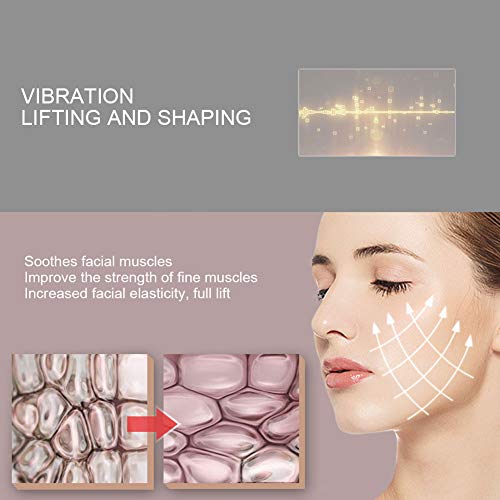 Masaje facial eléctrico, masajeador facial adelgazante en forma de V Máquina de adelgazamiento facial con vibración Terapia LED Masaje facial con vibración Lifting Máquina de belleza antiarrugas