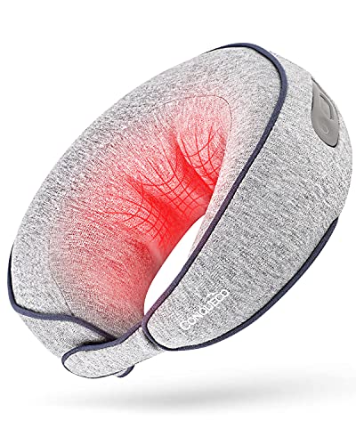 Masajeador de Cervical y Hombros CONQUECO Aparato de Masajes Cuello Eléctrico Almohada de Cervicales Inalámbrica con Función de Calor Masajeadores Shiatsu Giratorio 3D Regalo para Relajación Músculos